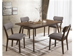 Gina 5 Piece Dining Set in Medium Brown Wood Finish by Crown Mark - CM-2247