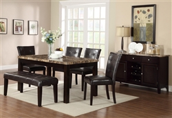 Bruce 6 Piece Dining Set in Espresso Finish by Crown Mark - 2267T