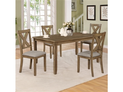 Clara 5 Piece Dining Set in Wheat Finish by Crown Mark - CM-2321WT