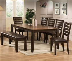 Elliott 6 Piece Dining Set in Chocolate Brown Finish by Crown Mark - 2328