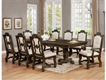Pierre 7 Piece Dining Set in Deep Brown Wood Finish by Crown Mark - CM-2410