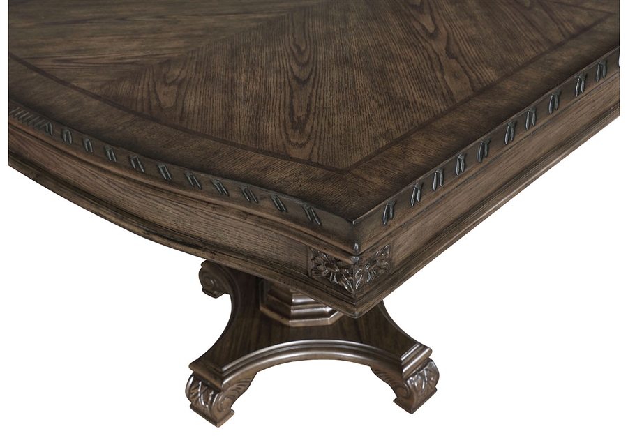 Neo Renaissance 7 Piece Dining Set in Dark Oak Finish by Crown