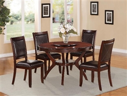 Brownstown Round Table 5 Piece Dining Set in Espresso Finish by Crown Mark - 2517-48