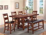 Peyton 5 Piece Counter Height Dining Set in in Cherry Finish by Crown Mark - 2700