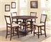 Tremont 5 Piece Counter Height Dining Set in Warm Brown Finish by Crown Mark - 2705