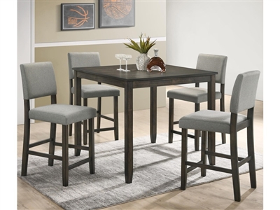 Derick 5 Piece Counter Height Dining Set in Grey Finish by Crown Mark - CM-2708GY