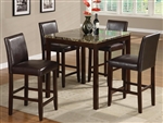 Anise 5 Piece Counter Height Set in Brown Cherry Finish by Crown Mark - 2724