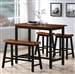 Tyler 4 Piece Counter Height Dining Set in Black and Brown Two Tone Finish by Crown Mark - 2729