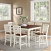 Ramona 5 Piece Counter Height Dining Set in Antique White and Walnut Two Tone Finish by Crown Mark - 2738
