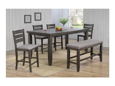 Bardstown 5 Piece Counter Height Dining Set in Grey Finish by Crown Mark - CM-2752GY