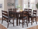 Maldives 5 Piece Counter Height Dining Set in Warm Brown Finish by Crown Mark - 2760-5