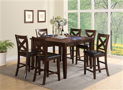 Bartlett 5 Piece Counter Height Dining Set in Espresso Finish by Crown Mark - 2762