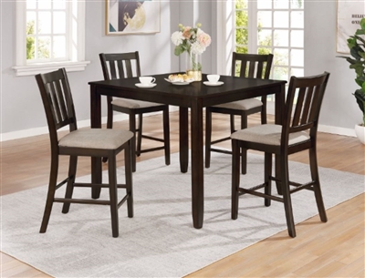 Amber 5 Piece Counter Height Dining Set in Charcoal Finish by Crown Mark - CM-2762-5PK