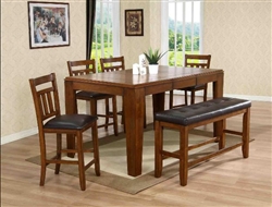 Cantina 6 Piece Counter Height Dining Set in Cherry Finish by Crown Mark - 2765