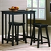 Dina 3 Piece Counter Height Dining Set in Black Finish by Crown Mark - 2779