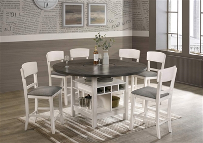Conner 5 Piece Counter Height Dining Set in Chalk/Gray Finish by Crown Mark - CM-2849CG