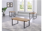 Bradwell 3 Piece Occasional Table Set in Natural & Black Finish by Crown Mark - CM-3273