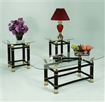 Horn 3 Piece Occasional Table Set in Black Finish by Crown Mark - CM-3606