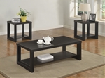 Audra 3 Piece Occasional Table Set in Black Finish by Crown Mark - CM-4121