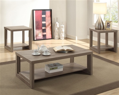 Audra 3 Piece Occasional Table Set in Taupe Finish by Crown Mark - CM-4121-TAU