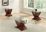 Gemma 3 Piece Occasional Table Set in Brown Finish by Crown Mark - CM-4131