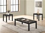 Thurner 3 Piece Occasional Table Set in Black Finish by Crown Mark - CM-4167-MBL