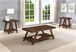 Samhorn 3 Piece Occasional Table Set in Brown Finish by Crown Mark - CM-4202