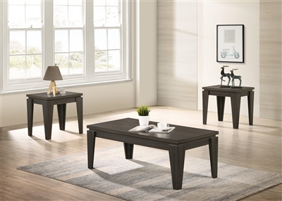 Della 3 Piece Occasional Table Set in Brown Finish by Crown Mark - CM-4210