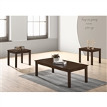 Pierce 3 Piece Occasional Table Set in Brown Finish by Crown Mark - CM-4711-BRN