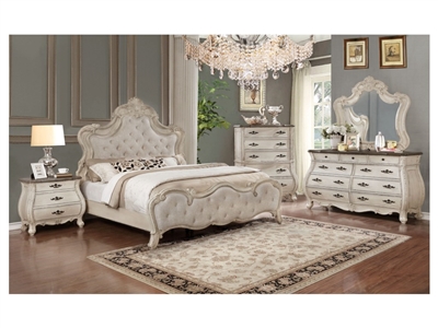 Ashford 6 Piece Bedroom Suite in Weathered White Finish by Crown Mark - CM-B1000