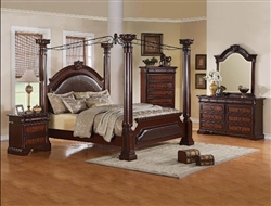 Neo Renaissance 6 Piece Bedroom Canopy Suite in Two Tone Finish by Crown Mark - B1470