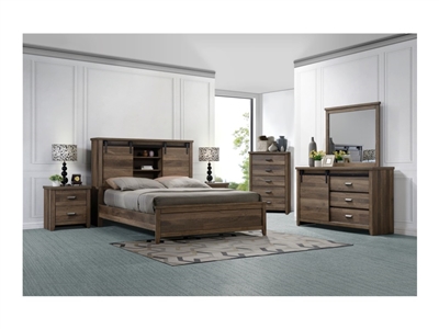 Calhoun 6 Piece Bedroom Suite in Wood Grain Finish by Crown Mark - CM-B3000