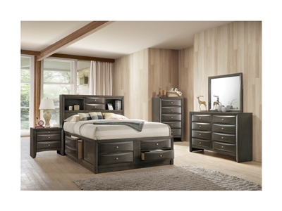 Emily Capitans 6 Piece Bedroom Suite in Grey Finish by Crown Mark - CM-B4275