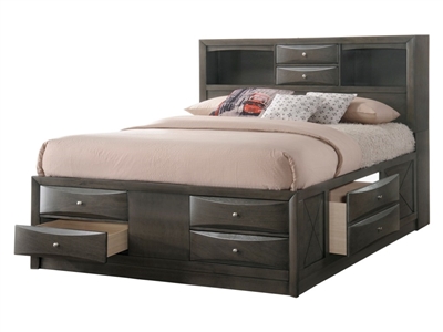 Emily Capitans Bed in Grey Finish by Crown Mark - CM-B4275-Bed
