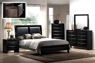 Emily Bed in Black Finish by Crown Mark - CM-B4280-Bed