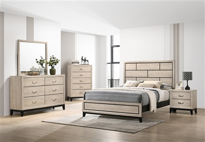 Akerson 6 Piece Bedroom Suite in Drift Wood Finish by Crown Mark - CM-B4630