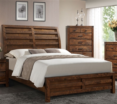 Curtis Bed in Rustic Finish by Crown Mark - CM-B4800-Bed