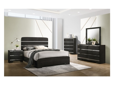Chantal 6 Piece Bedroom Suite in Black Finish by Crown Mark - CM-B4830