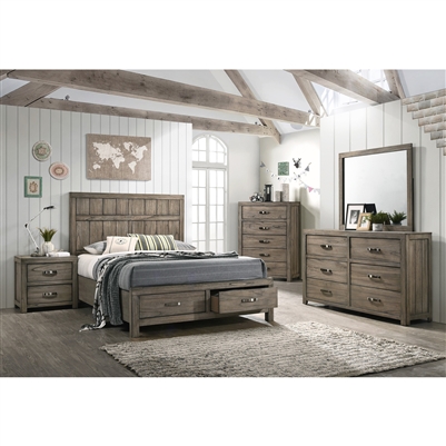 Arcadia 6 Piece Bedroom Suite in Brown Finish by Crown Mark - CM-B5650