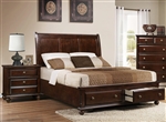 Portsmouth Storage Bed in Rich Cherry Finish by Crown Mark - B6075-Bed