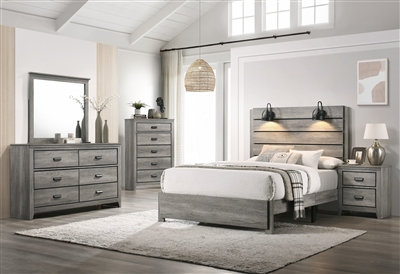 Carter 6 Piece Bedroom Suite in Gray Finish by Crown Mark - CM-B6820