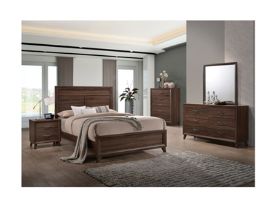 Darryl 6 Piece Bedroom Suite in Brown Finish by Crown Mark - CM-B6930