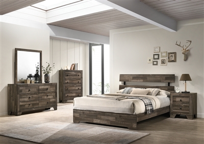 Atticus 4 Piece Bedroom Suite in Brown Finish by Crown Mark - CM-B6980