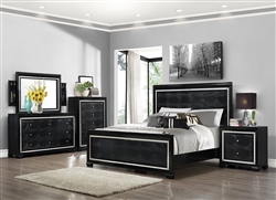 Aria 6 Piece Bedroom Suite in Black Finish by Crown Mark - B7200