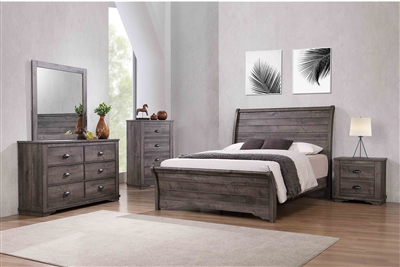 Coralee 6 Piece Bedroom Suite in Gray Finish by Crown Mark - CM-B8100