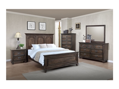 Campbell 6 Piece Bedroom Suite in Grey-Brown Finish by Crown Mark - CM-B8250