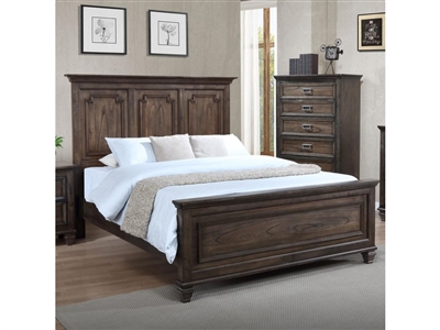 Campbell Bed in Grey-Brown Finish by Crown Mark - CM-B8250-Bed
