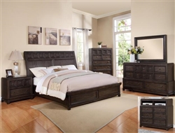 Asher 6 Piece Bedroom Suite in Dark Grey Finish by Crown Mark - B8480