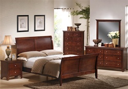 Bryce 6 Piece Bedroom Suite in Cherry Finish by Crown Mark - B4300