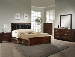 Braxton Storage Bed 6 Piece Bedroom Suite in Merlot Finish by Crown Mark - B9250